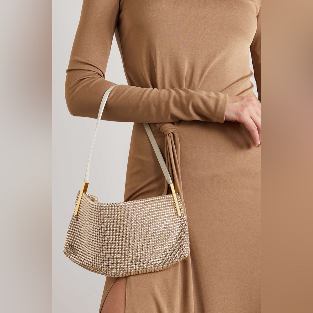 Saint Laurent Suzanne crystal-embellished satin shoulder bag - Picture 3 of 14